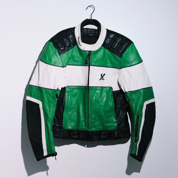 Vintage Oversized Moto Jacket – Green - Picture 1 of 5